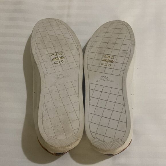 J. Crew Sneakers Women's Size 8.5 White/Leopard Print L7197 Lace Up Leather Shoe - Picture 6 of 7